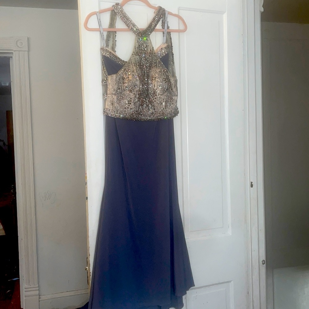 Intrigue by blush prom dress